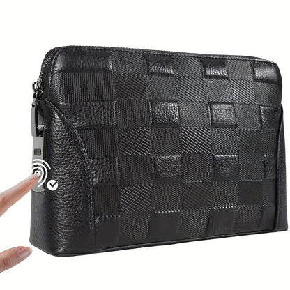 V2413 Clutch Bag with Fingerprint Lock | Genuine Leather